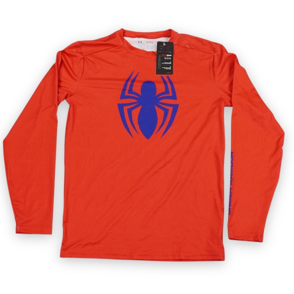 Under‎ Armour HeatGear Ultimate Spider-Man Compression Shirt XL Red Long Sleeve